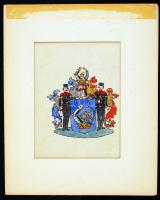 Jelzés nélkül: a liptószentiváni Szent-Iványi család címere, vegyes, papír, paszpartuban, 26,5×18,5 cm