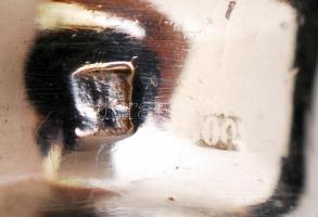 Ezüst (Ag.) nyelű hal kés és villa, eredeti dobozában, h:28-30 cm, bruttó:317 gr