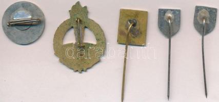 ~1970-1980. 5db klf gyulai kitűző, jelvény, közte zománcozott is T:vegyes