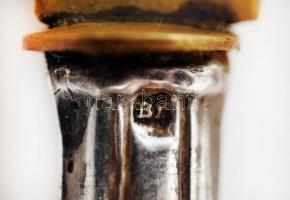 Ezüst(Ag) nyelű süteményes szett, 6 db villa, 6 db kés, jelzett, br: 290 g