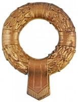 1937. "Országos Iparegyesület - Országos Kézműves Kiállítás" aranyozott Cu aranykoszorús m...