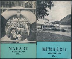 1962-1964 MAHART menetrend 1962 és Magyar hajózási menetrend V., Bp., Globus Nyomda