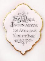 Arany(Au) 14 K keretű porcelán medál, br: 11,5 g