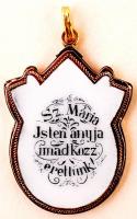 Arany (Au) 18 K keretű szecessziós porcelán medál, br: 9,4 g