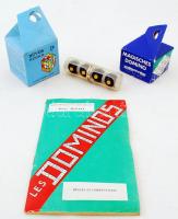 Vegyes játék tétel, mind eredeti dobozban, 3 db: Bűvös kocka, bűvös golyók, bűvös dominó.