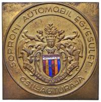 1927. "Soproni Automobil Egyesület Csillagtúrája 1927." aranyozott, zománcozott Cu plakett (66,5x66,5mm) T:2- zománchiba Hungary 1927. "Sopron Automobil Association Tour 1927." gold plated, enamelled Cu plaque (66,5x66,5mm) C:VF enamel slightly damaged