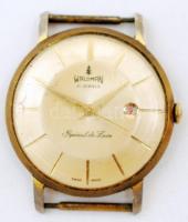 cca 1950 Waldman de Luxe naptáros mechanikus karóra, tisztításra szoruló szerkezettel / Mechanic watch, needs cleaning