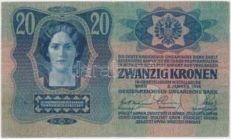 1913. 20K felülbélyegzés nélkül T:III