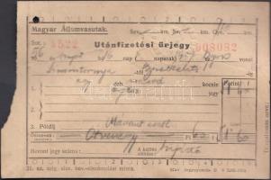 cca 1938 Vegyes Nyomtatvány tétel: Magyar Királyi Államvasutak, IBUSZ, Vigadó III. Hivatalos Jegyiro...