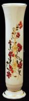 Zsolnay virágmintás porcelán váza, kézzel festett, hibátlan, jelzett, m: 20 cm