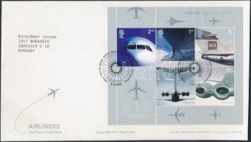 Szállítás (II): Kereskedelmi használatú sugárhajtású repülőgépek blokk FDC-n, Airliners 50 Years of Jet Travel block FDC