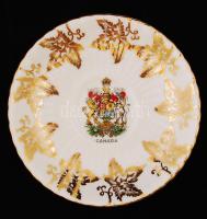Royal Windsor aranyozott porcelán csésze és csészealj Canada címerrel, hibátlan, jelzett, m: 7 cm, d...