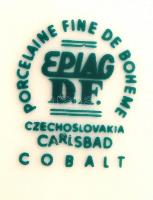 Cseh aranyozott porcelán tányér, matricás, hibátlan, jelzett, d: 25 cm