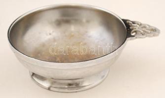 Wearbrite ezüstözött nikkel borkóstoló, jelzett, 14×10 cm