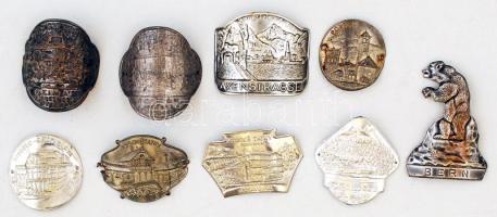 cca 1950-1980 9 db különféle, főleg német és szlovák régi botjelvény