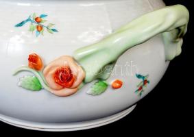 Herendi csipkebogyó mintás hiányos étkészlet, kézzel festett, jelzett, hibátlan, összesen:23 db