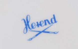 Herendi csipkebogyó mintás kézzel festett füles tál, hibátlan, jelzett, 21x20 cm