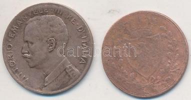Olasz Államok/Szardínia 1826. 1c Cu + Olaszország 1911. 2c Cu T:2-,3
Italian States/Sardinia 1826. 1...