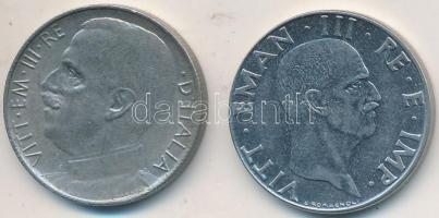 Olaszország 1925. 50c Ni + 1940. 50c acél "III. Viktor Emánuel" T:2,2-
Italy 1925. 50 Cent...