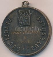 Törzsök Károly (1906-1964) 1953. &quot;Petőfi Sport Egyesület&quot; Br díjérem mellszalag nélkül (40mm) T:2,2- apró ph.