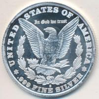 Amerikai Egyesült Államok 1893S 1$ ezüstözött fém Morgan replika T:1 USA 1893S 1 Dollar silver layered metal Morgan replica C:UNC