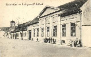 Szentendre - 3 db városképes lap: Leánynevelő Intézet, Dumtsa  Jenő utca, Vasút- és villamos állomás