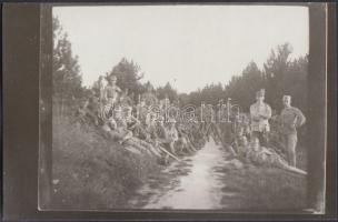 cca 1910/cca 1980 Családi fotóhagyatékból származó katonai üveglemezek későbbi, kontakt másolata, 7 ...