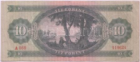 1962. 10Ft fordított hátlapi "01"-es alapnyomattal T:III