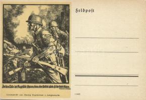 Soldiers in battle, citation of Schiller (EK)