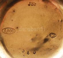 cca 1900 Duplafedelű, ezüst női zsebóra működő szerkezettel, számlapján kis hajszálrepedéssel. Jól m...