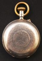 cca 1900 Duplafedelű, ezüst női zsebóra működő szerkezettel, számlapján kis hajszálrepedéssel. Jól m...