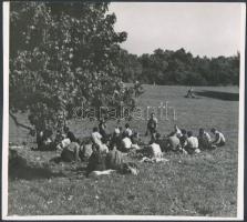 cca 1935 Reich Péter Cornel: Kirándulók a Hűvösvölgyben, jelzetlen vintage fotóművészeti alkotás a szerző hagyatékából, 18x20 cm