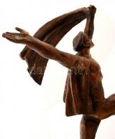 Fegyverbe! 1919 Gipsz szobor fa talapzaton. cca 43x38cm