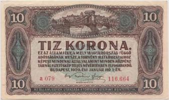 1920. 10K (6x) párban sorszámkövetők T:I-,II