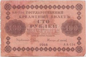 Oroszország / Szocialista Szövetségi Szovjet Köztársaság 1918. 10R + 100R T:III,III- Russia / Russian Socialist Federated Soviet Republic 1918. 10 Rubles + 100 Rubles C:F,VG
