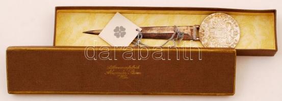 Alexander Sturm ezüst (Ag.) levélnyitó, Maria Térézia ezüst tallér (Ag.) után verettel, jelzett, mes...