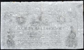 1852. 1$ "A" "Kossuth bankó" piros kézi sorszámozással T:II- 
Hungary 1852. 1 Do...