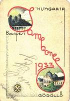 1933 Budapest / Gödöllő jamboree; kiadja a Magyar Cserkészszövetség So. Stpl