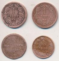 1782B 1/4Kr Cu + 1859V 5/10Kr Cu + 1885KB 1Kr Cu + 1891KB 1Kr Cu T:2-,3,3-