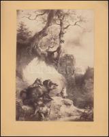 Olvashatatlan jelzéssel: 2 db vadászat témájú fénynyomat, papír, 16×12 cm