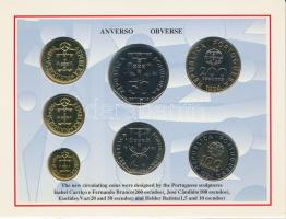 Portugália 1994. 1Esc-200Esc (7xklf) forgalmi sor, eredeti tokjában T:BU Portugal 1994. 1 Escudo - 200 Escudos (7xdiff) coin set in its original case C:BU