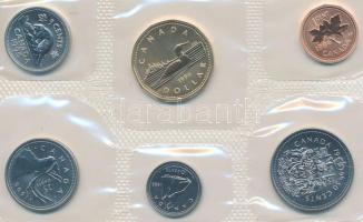 Kanada 1996. 1c-1$ (6xklf) forgalmi sor eredeti tokjában tanúsítvánnyal T:1  Canada 1996. 1 Cent - 1 Dollar (6xdiff) coin set in its original case with certificate C:UNC