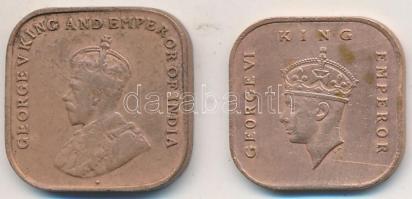 Straits Settlements 1920. 1c Br "V. György" + Malaya 1943. 1c Br "VI. György" T:...