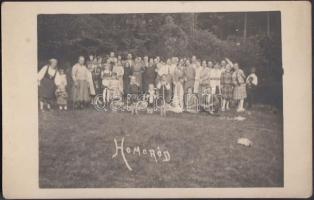 1928 Homorod-fördői emlékek, 3 db feliratozott fotólap, 9x14 cm