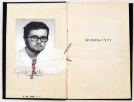 1973 Simon Albert (1926-2000) karmester és más oktatók aláírásai zeneművészeti főiskolai leckekönyvb...