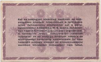 1946. 54db-os vegyes ADÓPENGŐ bankjegy tétel T:vegyes