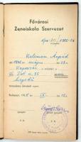 1955 Zempléni Kornélné és más oktatók aláírásai zeneiskolai hegedű tanszakos leckekönyvben