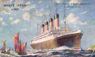 White Star Line, Triple-Screw R.M.S. "Olympic" artist signed (fa)