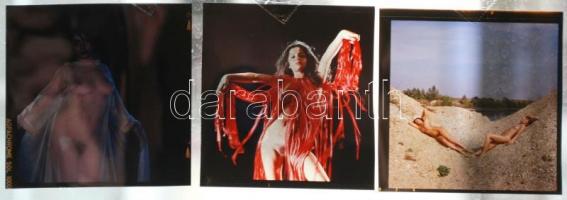 cca 1980 Színes diapozitív képek, 9 db 6x6 cm-es finoman erotikus dia