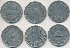 1892-1909KB 10f Ni (6xklf) T:1-,2,2-